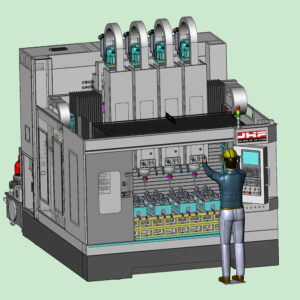 BT40 Spindle 3-Head CNC Milling Machine V7B+3SP High Speed and Efficiency Multi Axis Machining Center